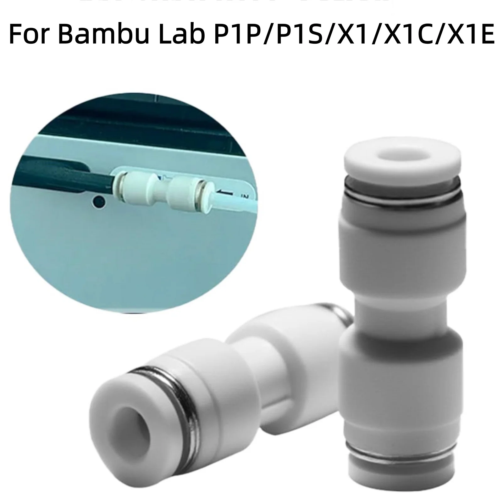 

For Bambu Lab X1 X1C X1E P1P P1S A1 PTFE Tube Connector Pneumatic1.75mm Filament Splitter Bambulab Ptfe Fitting 3D Printer Parts