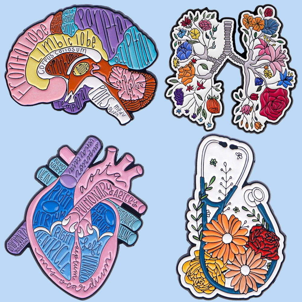 

Human Organ Enamel Pin Brooch for Clothes Briefcase Badges on Backpack Accessories Lapel Pins Decorative Jewelry