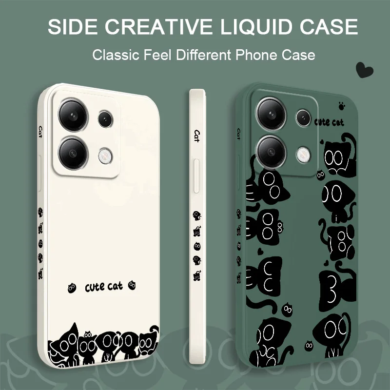 

Dumpling Cat Phone Case For Xiaomi Redmi Note 14 13 12 12S 11 11S 10 10S 9 9S Pro Plus 4G 5G Liquid Silicone Cover