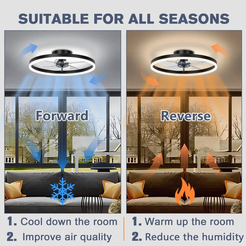 

Modern infinite dimmable ceiling fan with light, ultra-thin acrylic shell with remote control LED light lighting home decoration