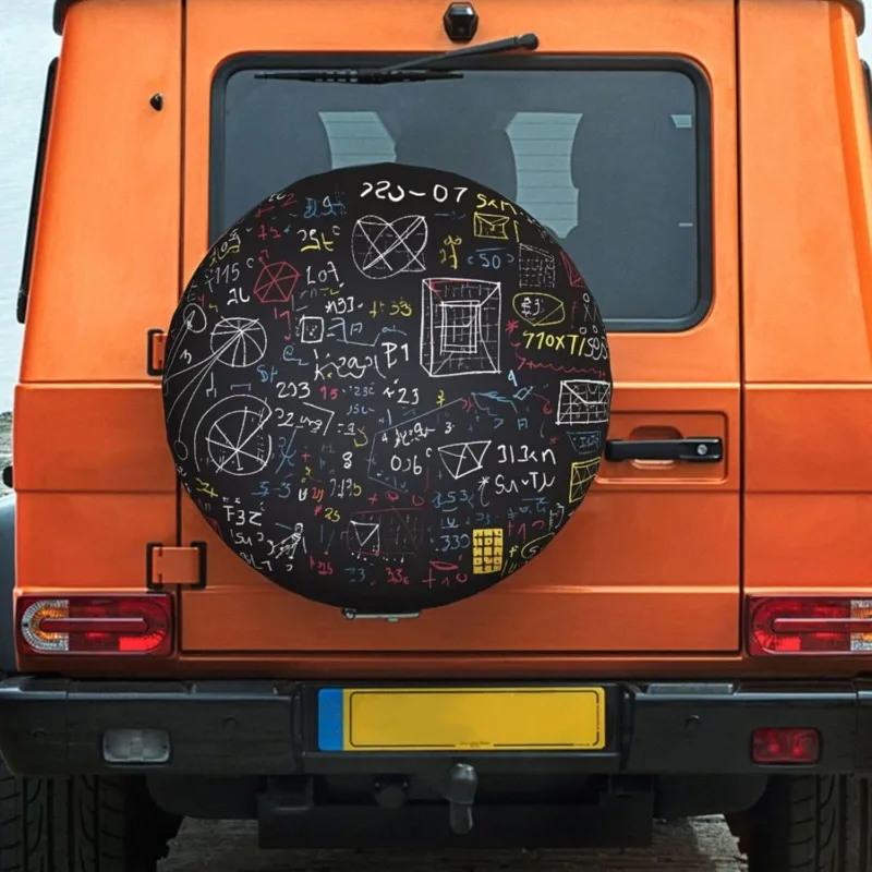 Blackboard Formula Print Spare Tire Cover Waterproof Dustproof Protector for SUV Truck