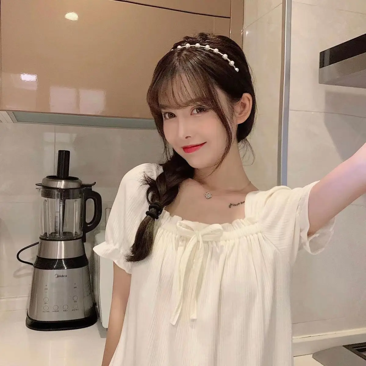 Square Collar Sleepwear Woman Short Sleeves Summer Nightgown Korean Nightwear Night Dress One Piece Pajamas Sleeping Home Wear