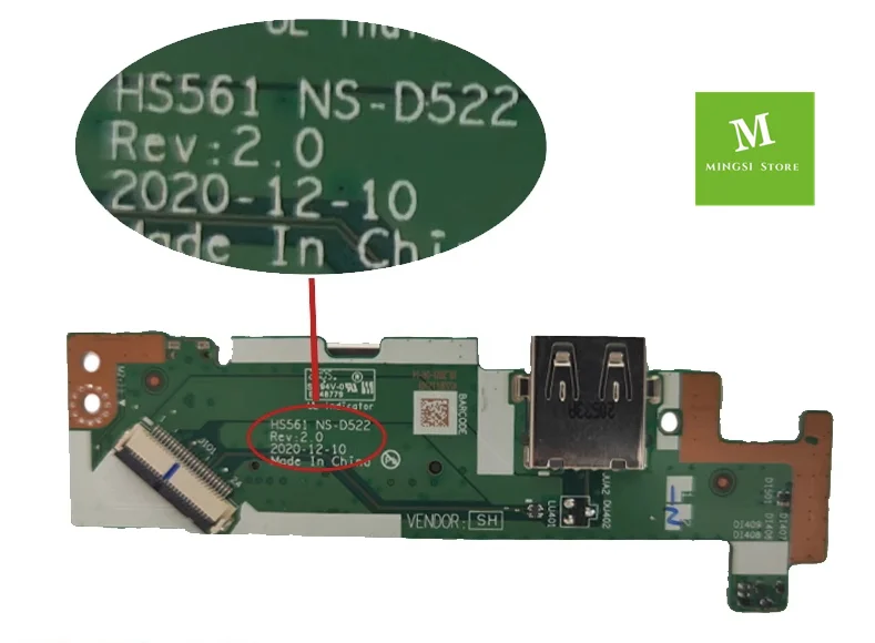 Placa de botón de encendido USB, NS-D522 para LENOV IdeaPad 15S ITL ALC 2021, NS-D472