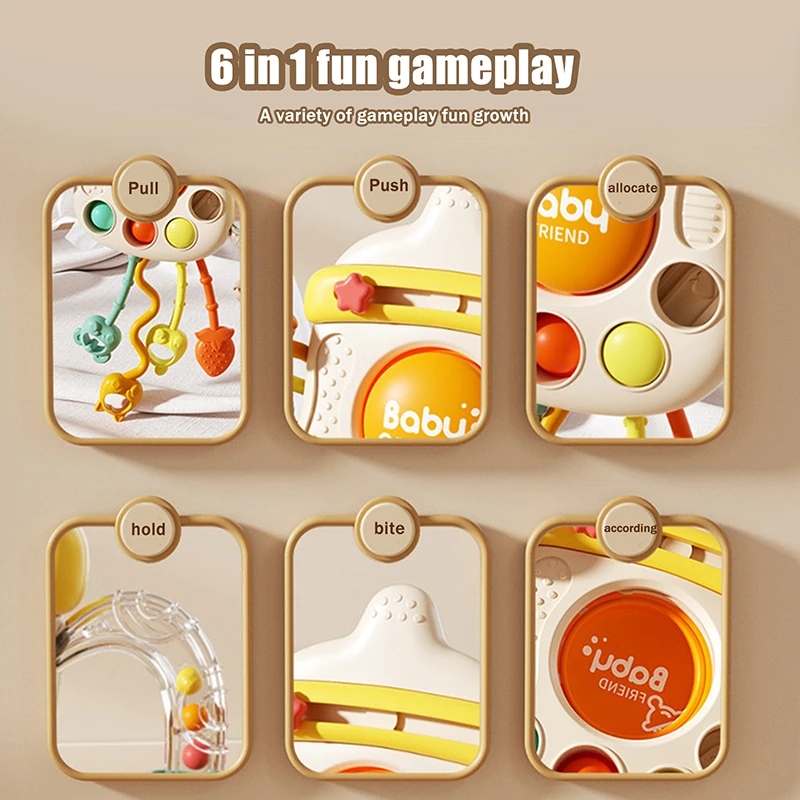 

Baby Teething Toy In The Shape Of A Milk Bottle Rattle Pull String For Baby To Chew Reduce Gum Itching Early Education