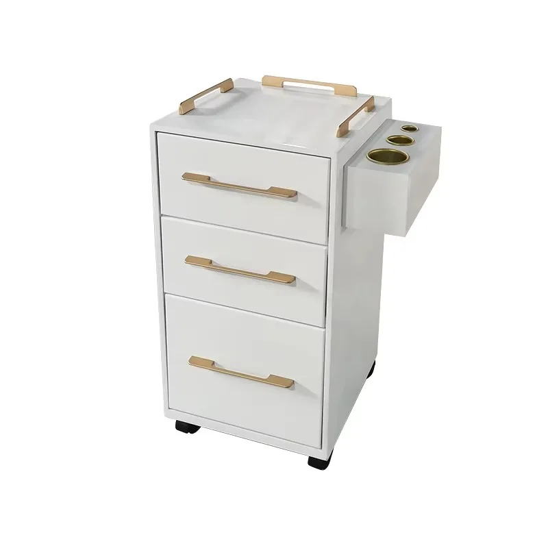 Barbershop Hair Salon Solid Wood Tool Cart Beauty Salon Trolley Tattoo Cart Storage Cabinet