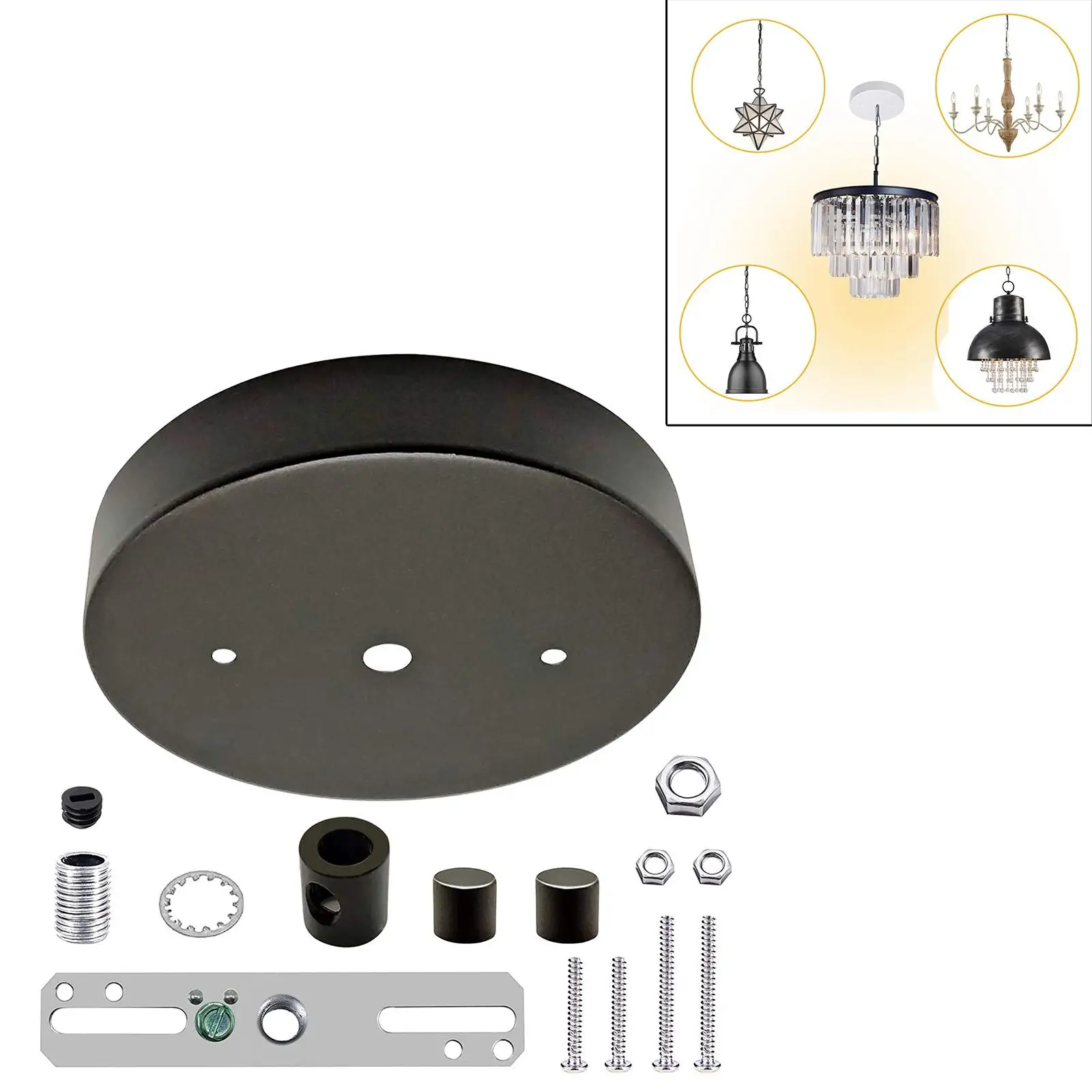 

Ceiling Lighting Canopy Kit Pendant Light Disc Covers Round Base for Ceiling