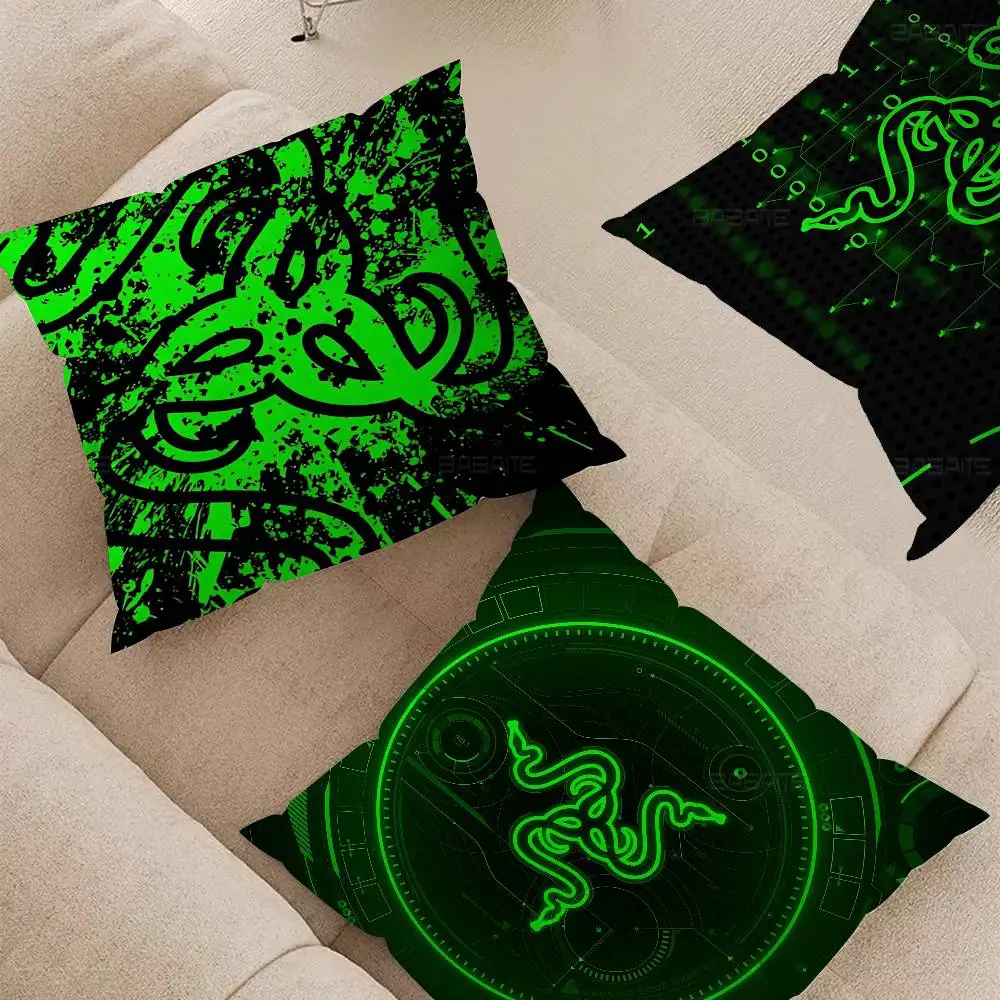 

Gaming Peripherals Brand R-Razer 45*45cm Cushion Cover Pillow Cover Decor Pillowcase Home Pillowcase For Couch Pillow