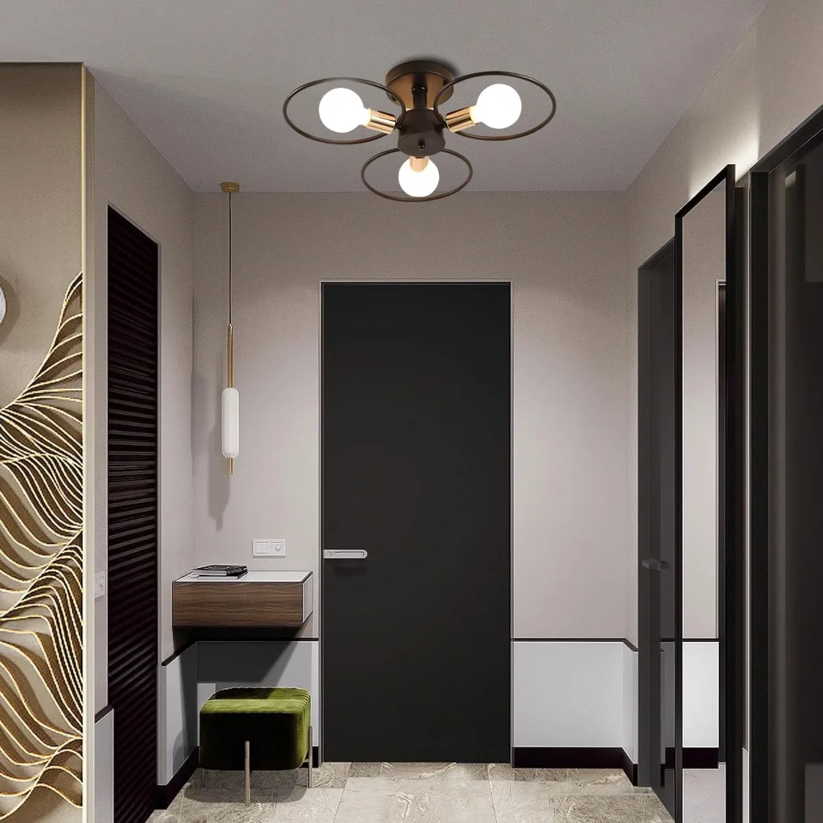 

E27 Home Decor Semi-flush Mounted Ceiling Chandelier Modern Aisle Ceiling Lights for Bedroom Living Room Corridor Balcony Lights