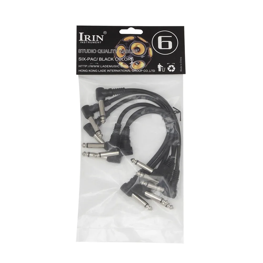 IRIN 6Pcs Gitarre Effekt Pedal Kabel 6,35mm Winkel Stecker Kein Lärm Geschirmt Kabel Für Gitarre Effekt Pedale Gitarre teile Zubehör – Detail 7