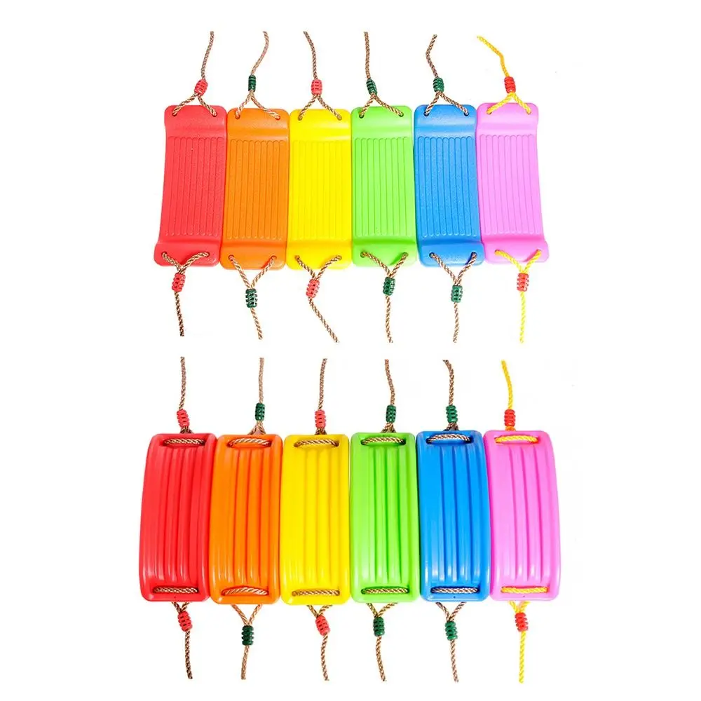 Balanço infantil de plástico com corda suspensa balanço de altura ajustável fácil instalação balanço de placa de assento multicolorido