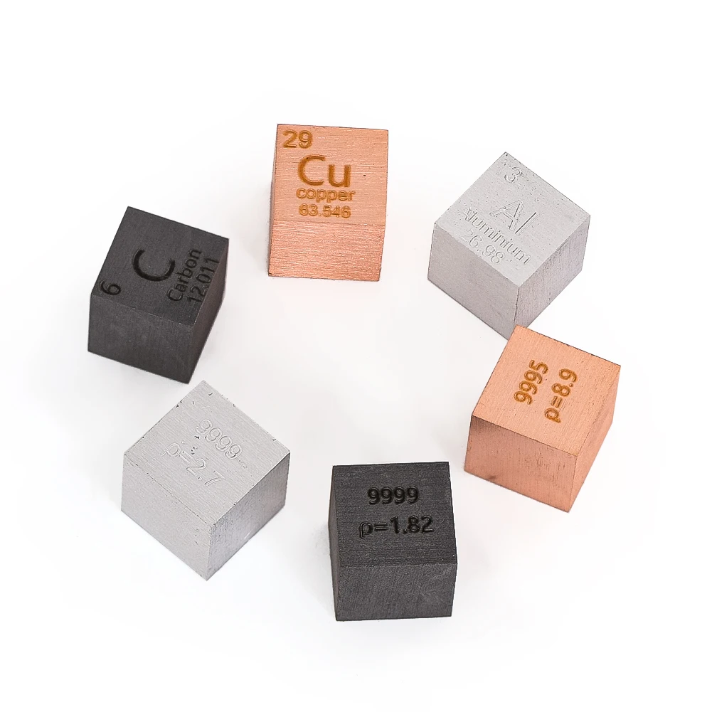 

1pcs Element Cube Periodic Table Display Pure Metal Copper Aluminum Carbon Blocks Scientific Education Collection Enthusiasts