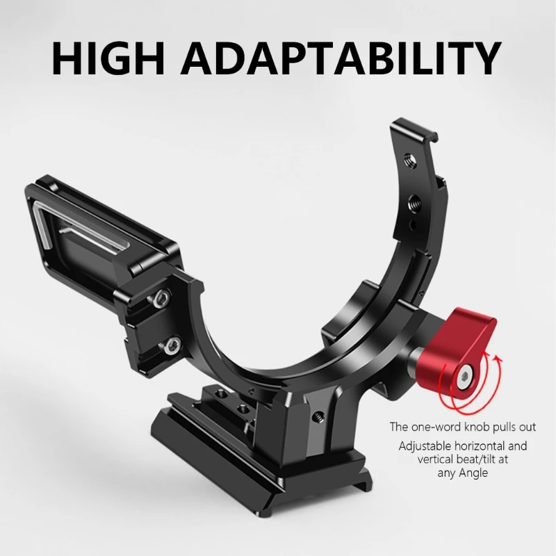 Multifunction Semi Rings Camera Holder Aluminum Alloy Lens Mount Quick Rotating Bracket Support Vertical Horizontal