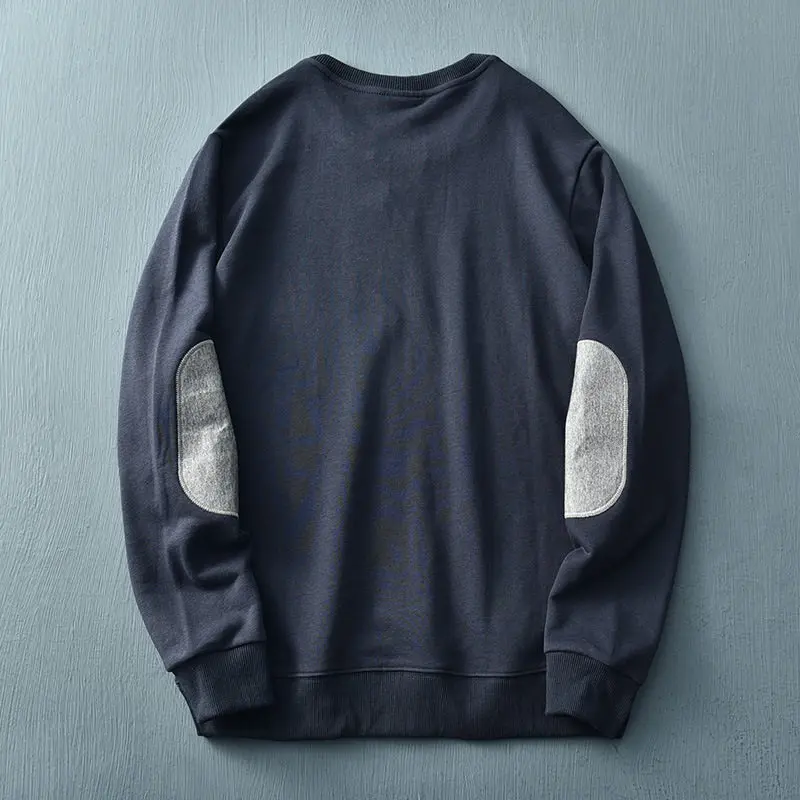 2026 Autumn New Basic Knitted Pullover Sweatshirts Men's Plus Size Soild Color High Quality Fashion Washed Casual Sportswear