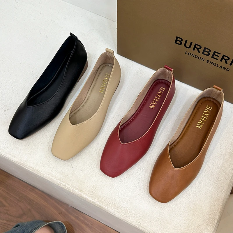

Women Flats Shallow Shoes Autumn Casual Sandals 2024 Fashion New Dress Loafers Shoes Cozy Retro Soft Mujer Ballet Dance Shoes