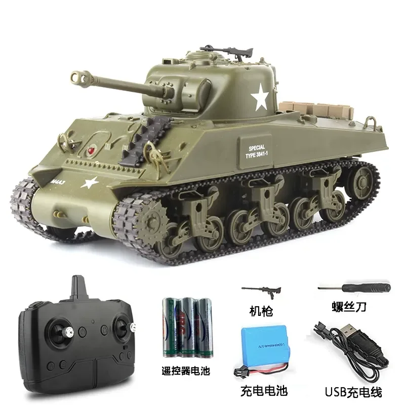 Hot Remote Control Tank Vehicle Henglong Infrared Battle Sherman Model Male Pershing Track M26a34 Small Children'S Toy Gift