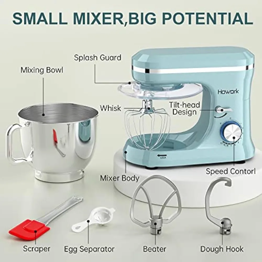 Electric Stand Mixer,10+p Speeds With 6.5QT Stainless Steel Bowl,Dough Hook, Wire Whip & Beater,for Most Home Cooks