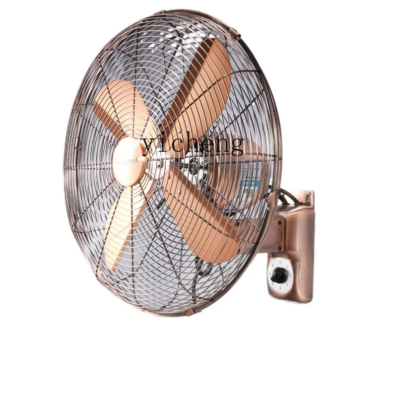 Tqh Metal Wall Fan Wall-Mounted Retro Fan Household Strong Commercial Restaurant Wall Industrial Antique Shaking Head Fan