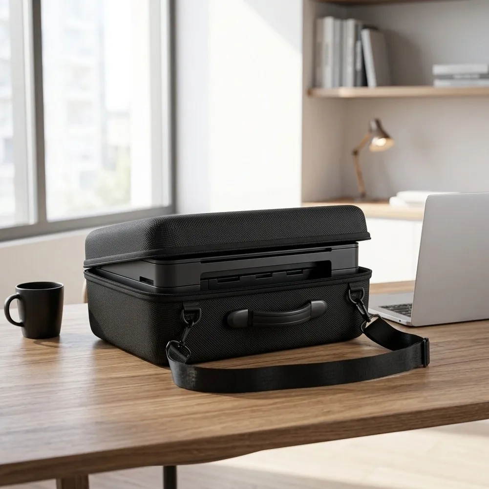 For HP For OfficeJet 250 Specific EVA Carry Case - 38cm x 20cm x 13cm Black Protective Bag with Scratch Resistant Interior