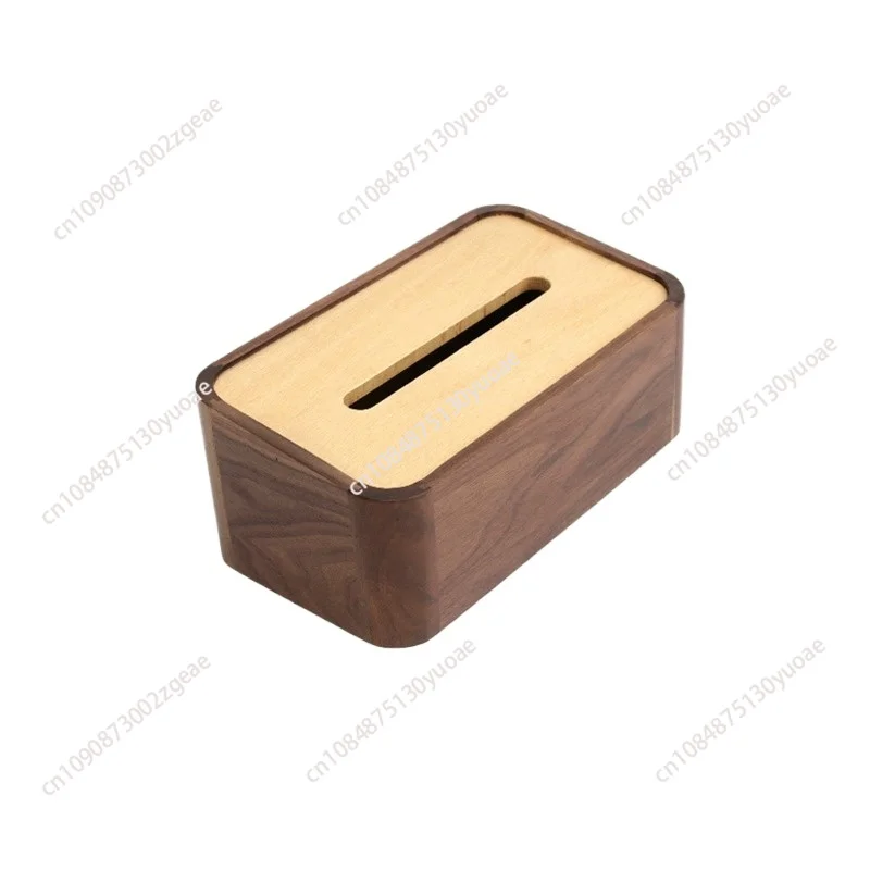 Black Walnut Rectangular Tissue Boxes Minimalism Paper Towel Coffee Table Desktop Removable Box Holder Modern Decor