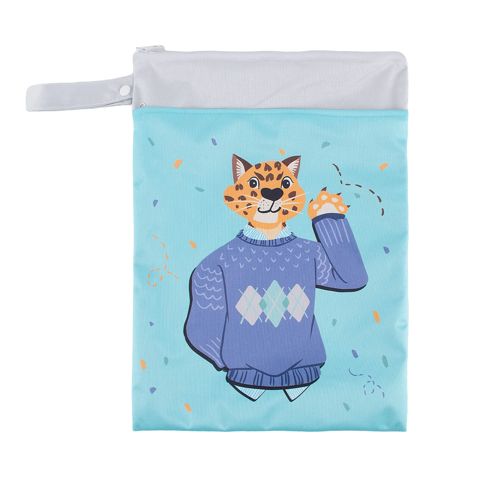 防水ウェットバッグ 赤ちゃんのおむつ、水着、衣類の収納用 ビーチ、プール、ジムでの使用に最適 二つのポケット付き 再生可能素材