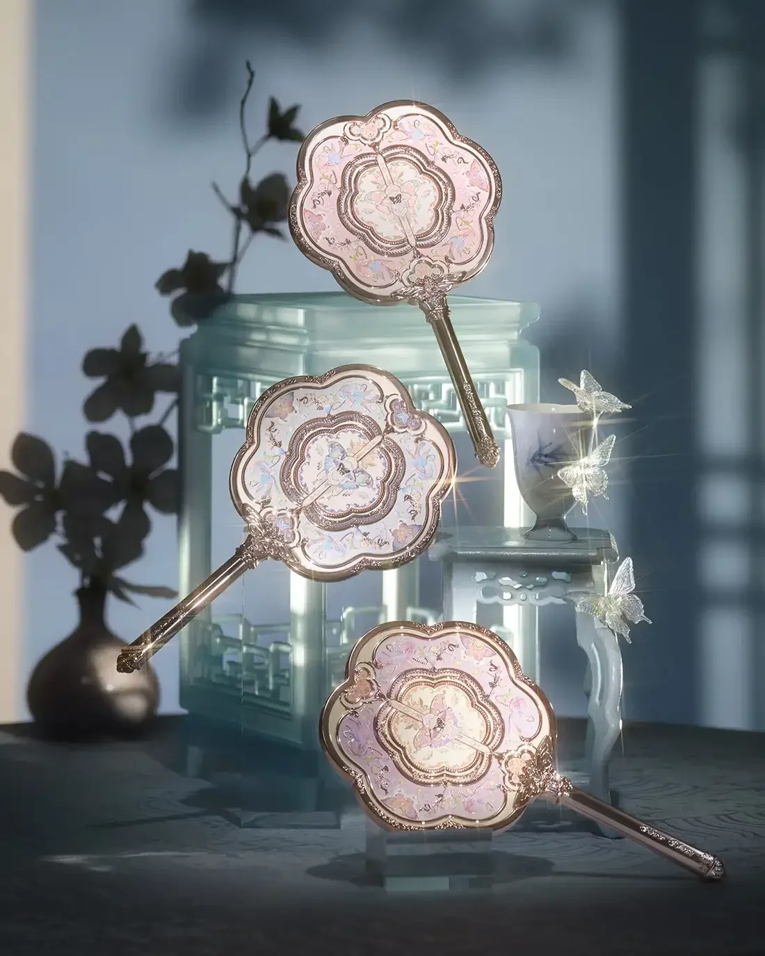 Flower Knows – miroir de vanité, violet, fraise, Rococo, miroir de maquillage, miroir Portable avec poignée