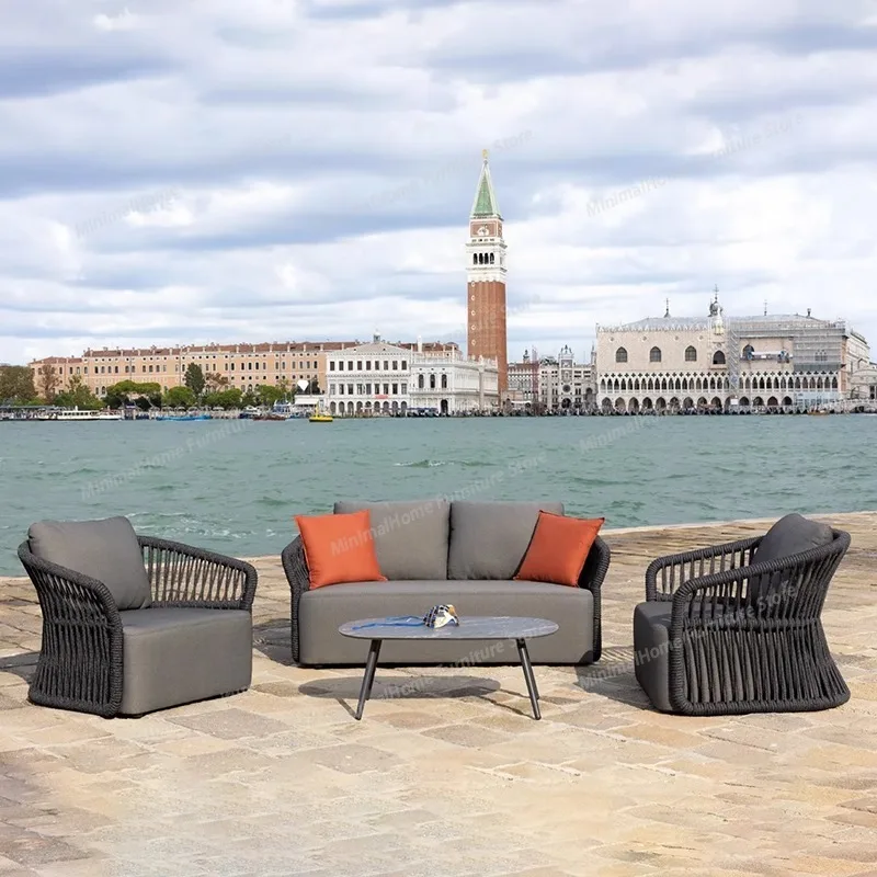 Modern Balcony Outdoor Sofas Courtyard Villa Simplicity Garden Sofas Advanced Floor Outdoor Furniture Arredo Giardino Lshysf