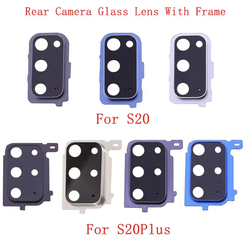 Rear Back Camera Lens Glass with Metal Frame Holder For Samsung S20 Plus S20 Ultra Replacement Repair Spare Parts