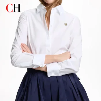 CH Women's Casual Cotton Blouse with Streetwear Style and Simple Design - Suitable for…