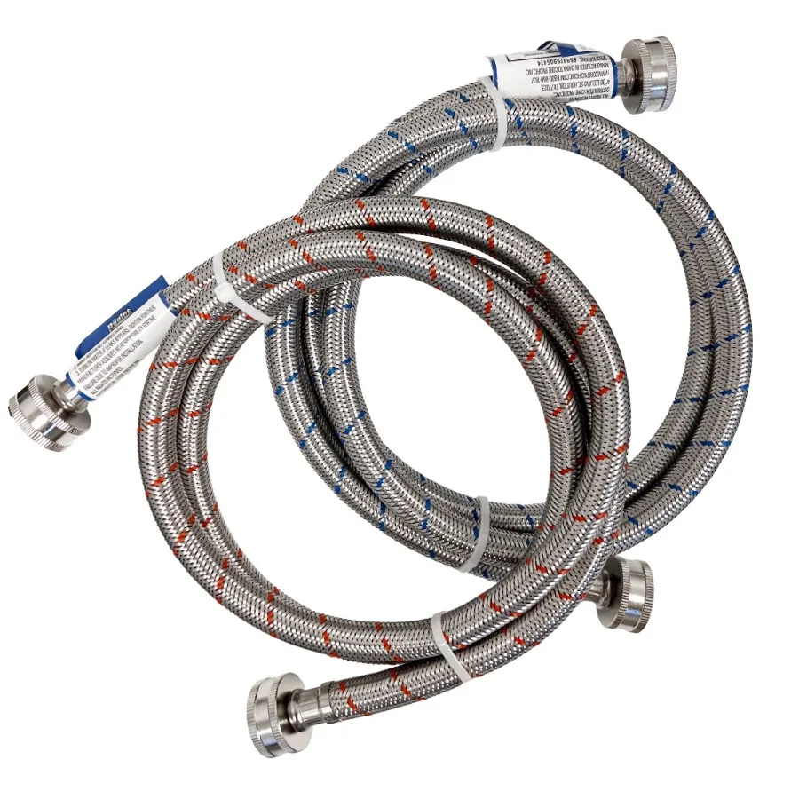 

5 Foot Premium Stainless Steel High Efficiency Garden Hose 2 Pack, 45 Faster Flow Rate, Heavy-Duty for Outdoor Watering, Silver