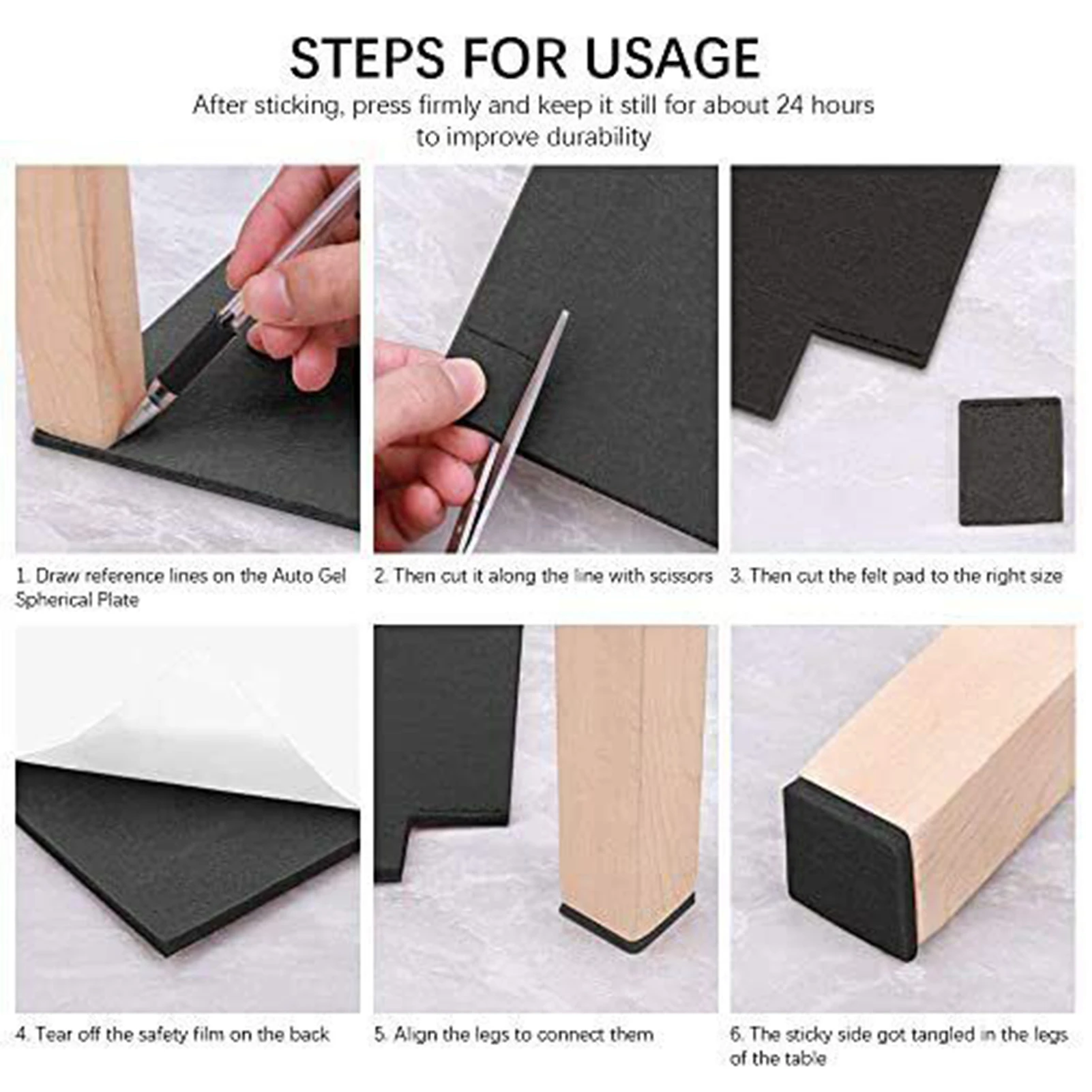 3pcs Self Adhesive Felt Tape Non-slip Polyester Felt Strip Roll Furniture Felt Strips DIY Shape Sliding Pad Tape Floor Protector