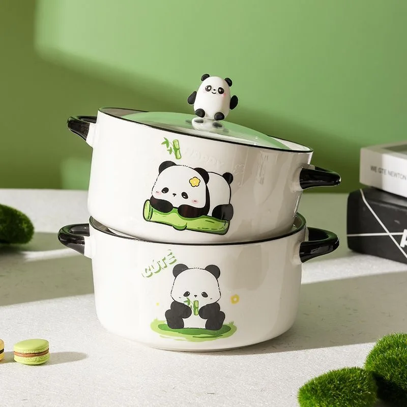 Household Japanese-style Cartoon Panda Instant Noodle Bowl Creative Cute Ramen Cups Student Dormitory Meal Noodle Bowl Tableware