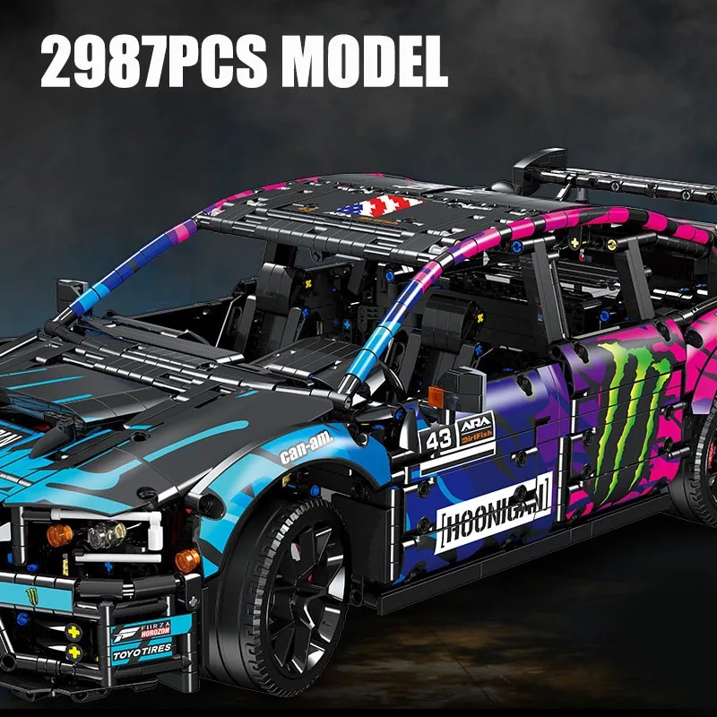 City Technical 2978pcs Subaruced Racing Car Model Building Blocks Black Assembly Supercar DIY Bricks Toys For Children Gifts