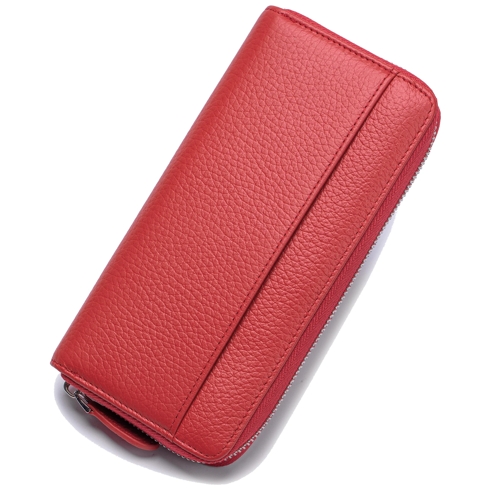 

Длинный кошелек на молнии для женщин, натуральная кожа, RFID-блокировка, большой емкости, кошельки с держателем для кредитных карт с мешочком для монет, карманы для денег