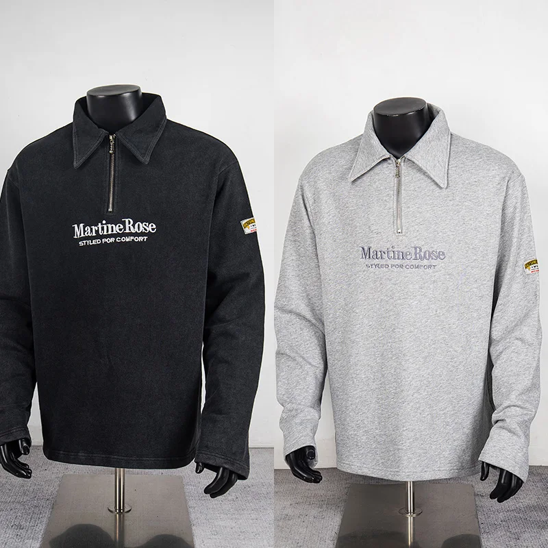 

Худи-поло MARTINE ROSE в стиле Харадзюку, весна 2026, мужская и женская повседневная спортивная рубашка с длинным рукавом, реальное фото