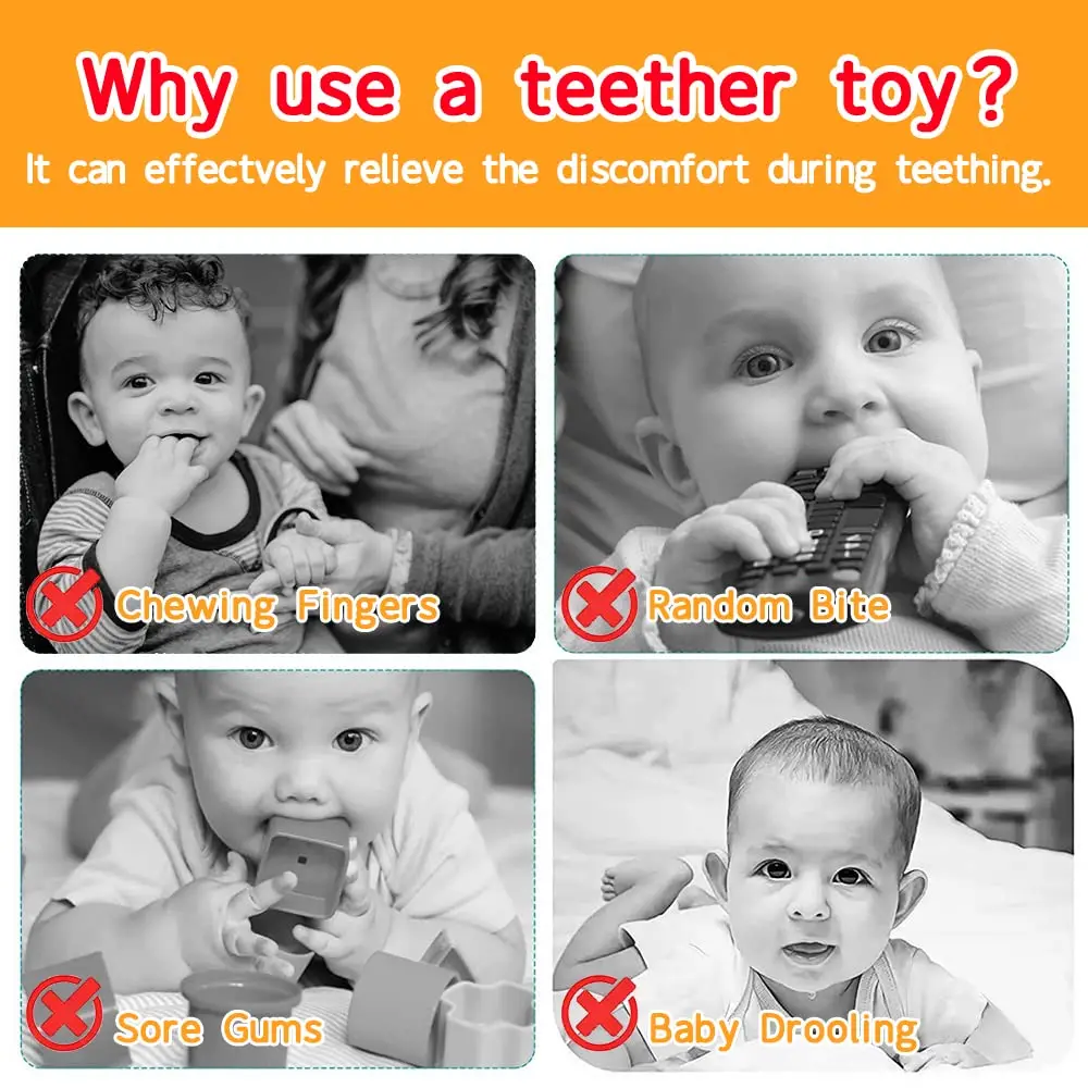 1PC Silicone Baby Toys TV Remote Control Shape Teether Toy BPA Free Silicone Teething Chewing Toy Sensory Baby Accessories