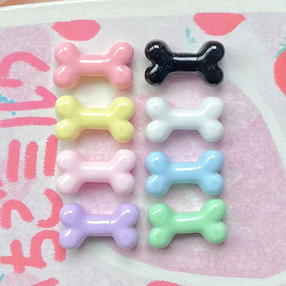 8Pcs Mini Bone Resin Hair Clips In Multiple Colors Nail Stud Storage Box Shoe Decoration Material Accessories