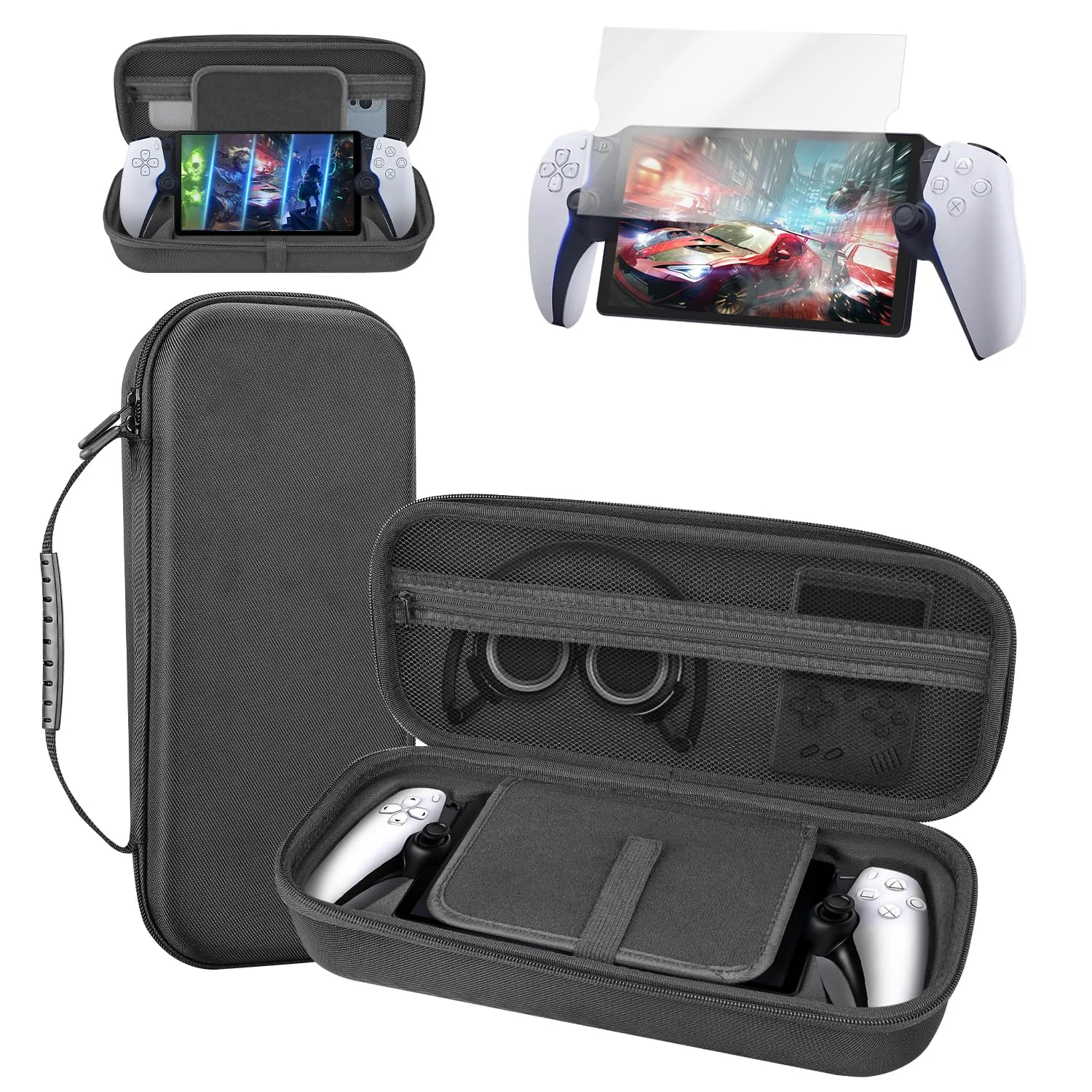 Portable Travel Carrying Case Compatible with PlayStation Portal Built-in Larger Storage Shockproof Anti-Scratch for Accessories