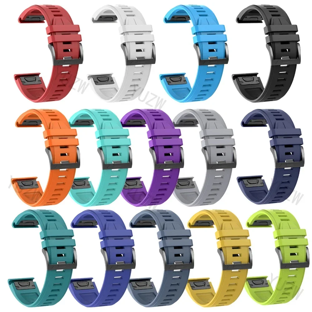 1 قطعة 26/22 مللي متر حزام مناسب سريع لـ Garmin Fenix E 8 7 7X Pro 6X 6 5 5X Plus/Epix/Descent G2/TACTIX 8/Instinct 3 45 50 مللي متر حزام (استيك) ساعة