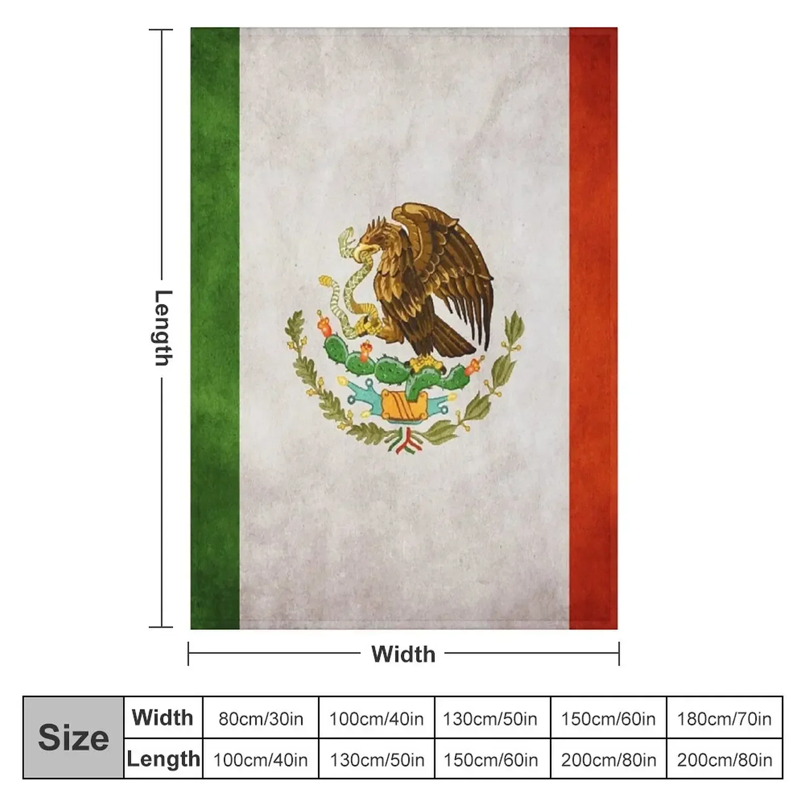 Mexico Mexican Flag National Flag of Mexico Throw Blanket couch cozy soft plush fuzzy picnic outdoor blanket