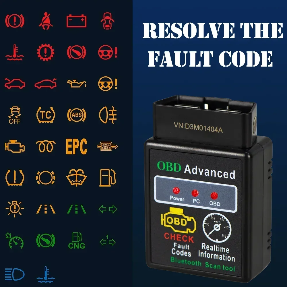Obd2 بلوتوث ELM327 السيارات محرك ماسح ضوئي تشخيصي obdii أداة مسح ضوئي متوافق المركبات خطأ تشخيص اختبار واجهة الماسح الضوئي #4