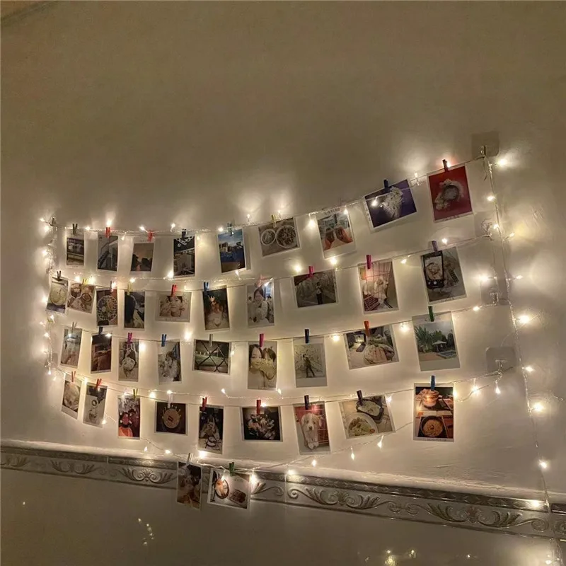 2M/5M/10M LED Photo Clip Lights String Fairy Lights Battery Box Garland Bedroom Home Party Photo Wall Wedding Christmas Decor