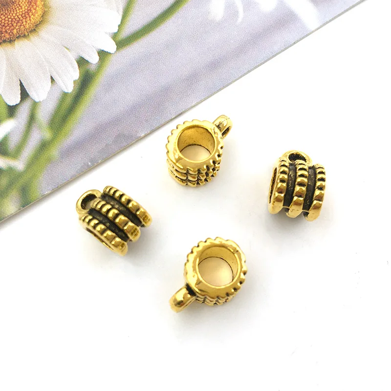 Mix Tibetischen Gold Silber Farbe Metall Ende Perle Großes Loch Stecker Für Schmuck Machen Diy Armband Halskette Zubehör Großhandel – Detail 10