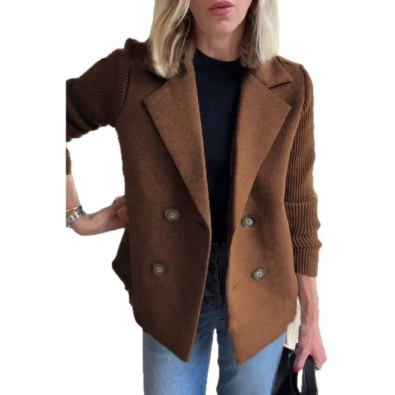 Cappotto da donna elegante stile urbano pendolare 2025 Cappotto da donna versatile da ufficio a maniche lunghe doppiopetto con colletto primaverile