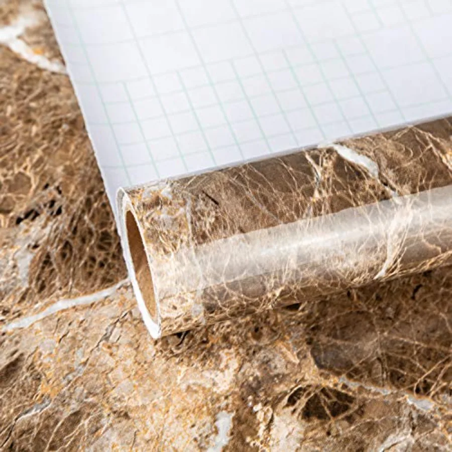 

Brown Granite Wallpaper Peel Stick Matte Thick Marble Contact Paper for Countertop 16 x 354 inch Waterproof Oil Proof Self Adhe