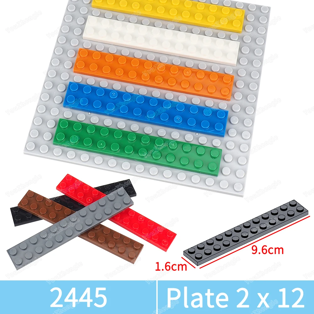 

2445 Building Block Base Plate 2x12 Parts Assembly MOC Figures WW2 Street Scene Mecha Gear Scene Match Model Parts Gifts DIY Toy