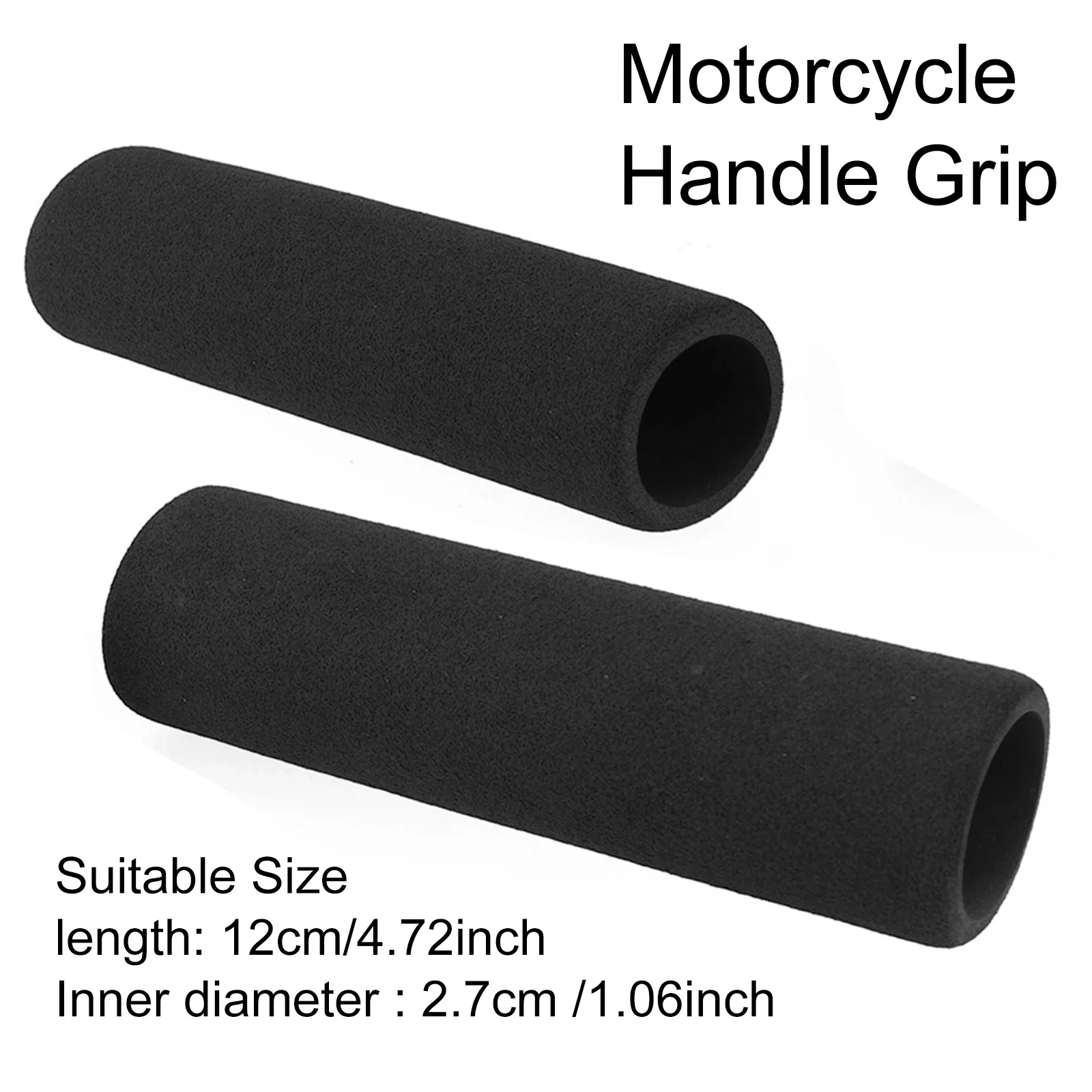 Anti Vibration Foam Motorcycle Handlebar Grips Slip-on Covers For Sports Bike ATV UTV Reduces Fatigue Comfort Upgrade 12cm Black
