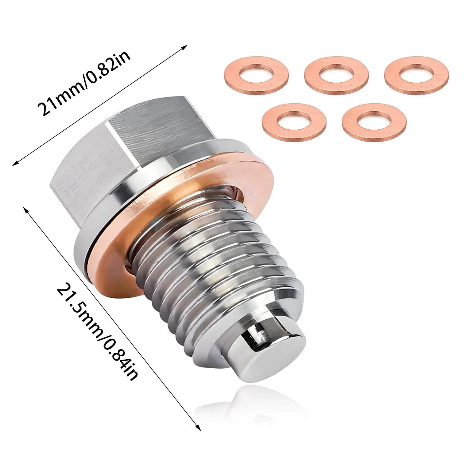M14x1.5 Magnetic Drain Plug for Honda Ford Hyundai Mazda Oil Pan Bolt with High Strength Rare Earth Magnet and Metal Gasket ﻿ view 5
