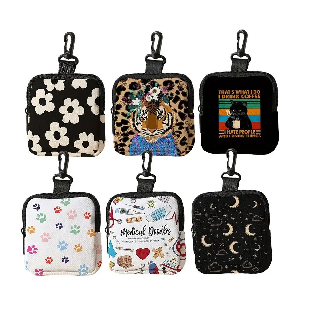 

Cool Tiger Leopard Print Coin Purse Waterproof Multifunctional Wallet Mini Zipper Storage Bag