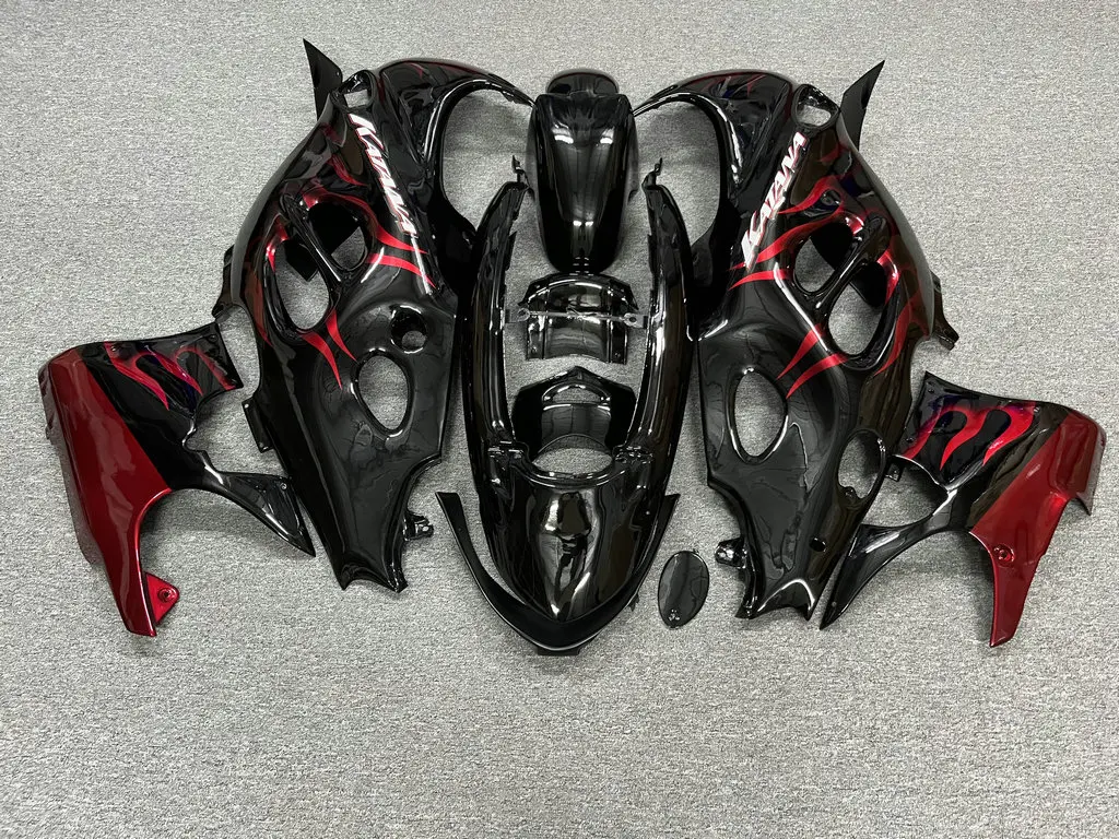 Fairings Kit for SUZUKI GSX600F GSX750F 03 04 05 06 GSXF600 GSXF750 Katana 2003 2004 2005 2006 Red Flames Black Shell