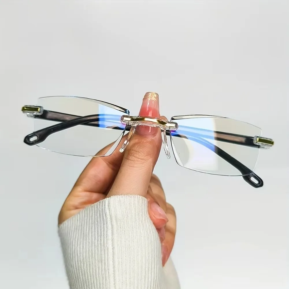 6 Pack Rimless Reading Glasses Anti Blue Light Blocking Computer Readers for Women Men Clear image 2